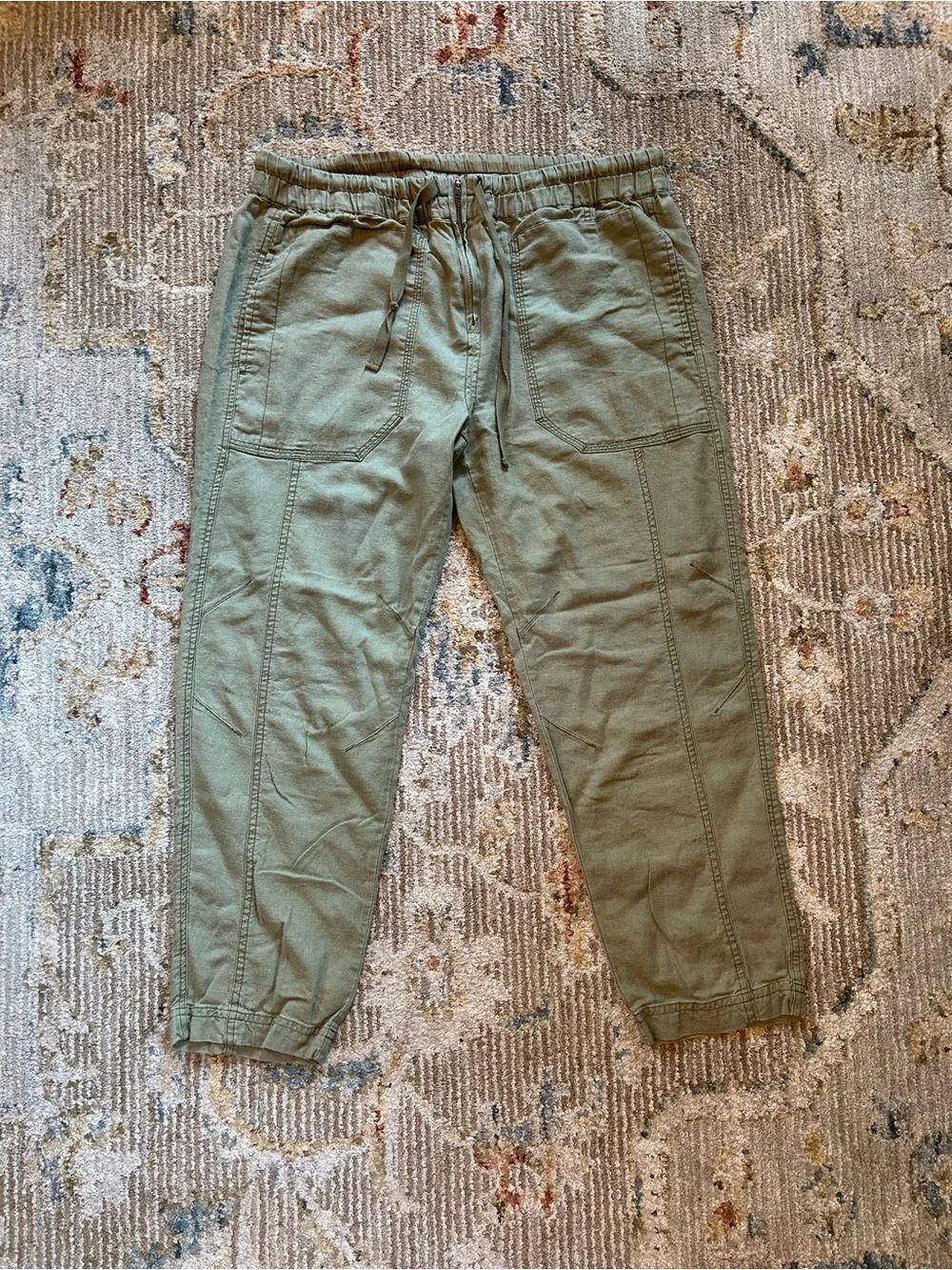 Free People Olive Green Drawstring Pants